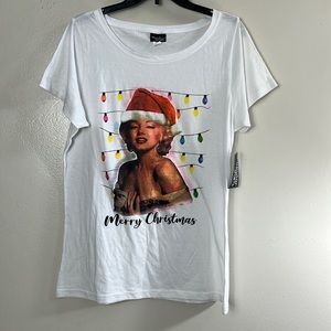 Popular Sports Marilyn Monroe, holiday tee Women's Size 2X White Short Sleeves